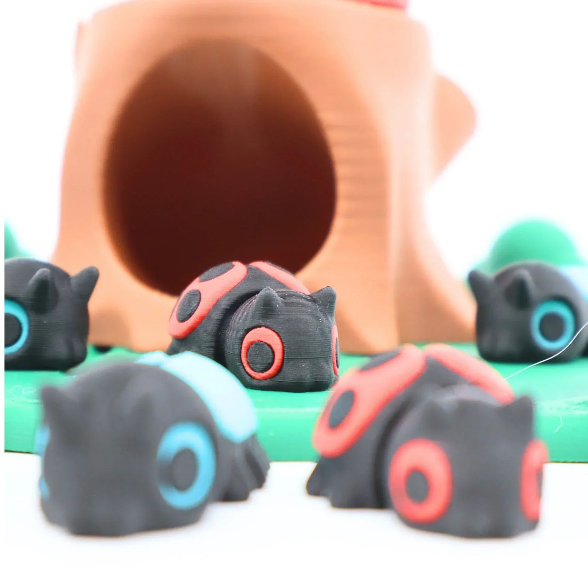 3D printed sensory toys with colorful designs for tactile play and learning