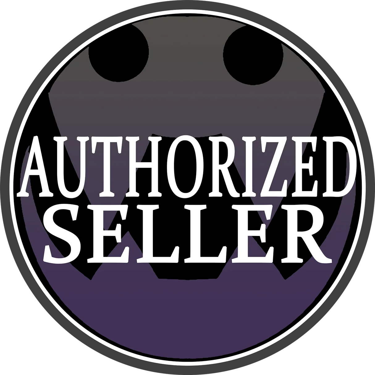 Authorized Seller badge with bold white text on dark gradient background