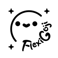 FlexiGoj logo with playful smiley face and sparkles for sensory toys