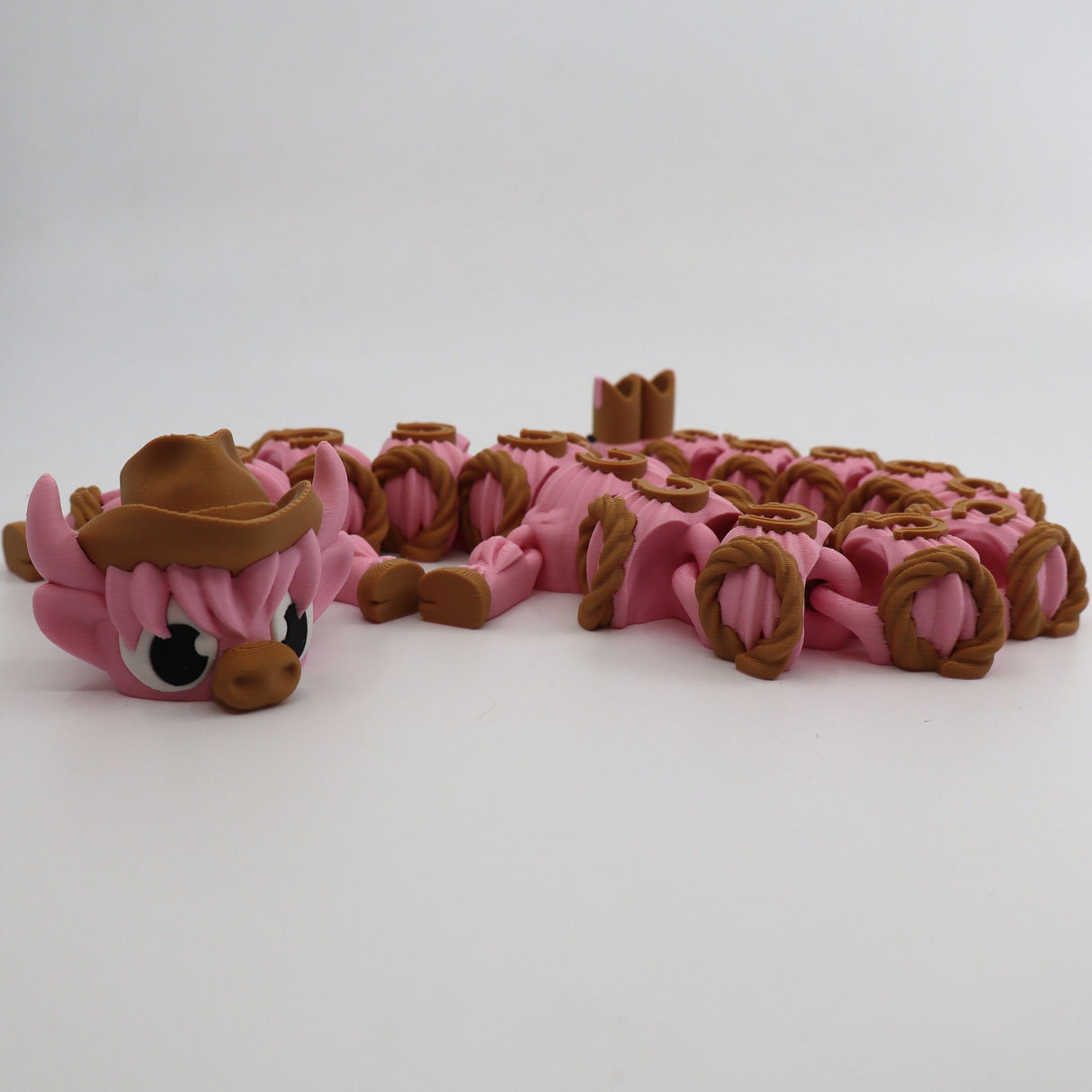Adorable Pink Highland Cow Dragon with Cowboy Hat and Boots