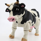 3D printed black and white cow sensory toy with movable joints for kids