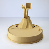 3D printed sensory toy volcano with periscope on circular base for kids