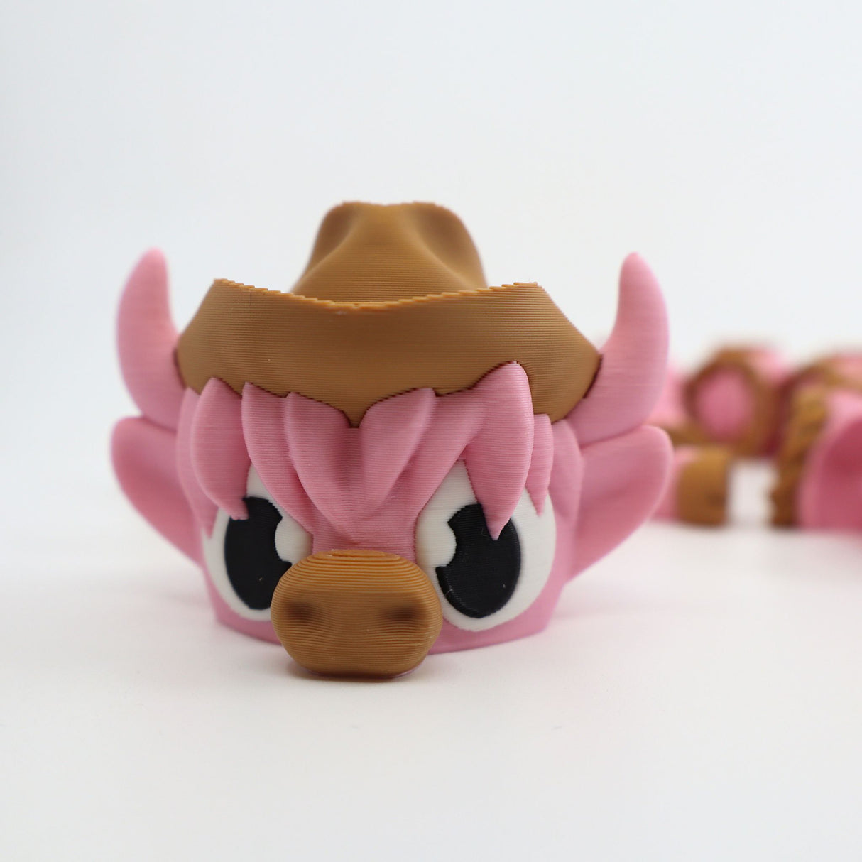 Adorable Pink Highland Cow Dragon with Cowboy Hat and Boots