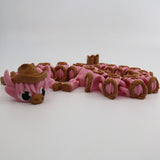 Adorable Pink Highland Cow Dragon with Cowboy Hat and Boots