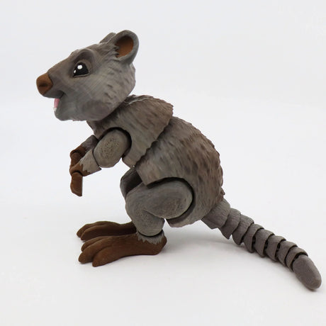 3D printed flexible quokka sensory toy with movable joints on a white background