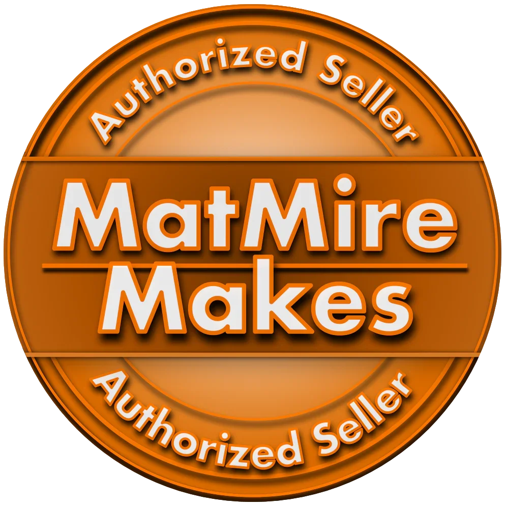 MatMire Makes Authorized Seller badge in orange and white