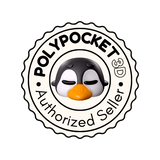 PolyPocket 3D Authorized Seller badge with cute penguin logo