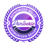 Printverse Authorized Seller badge with purple laurel wreath design