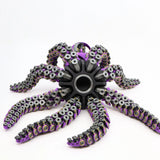 Purple and gray 3D printed octopus fidget toy with flexible tentacles for sensory play
