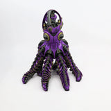 Purple 3D printed mechanical octopus fidget toy with articulated tentacles for sensory play