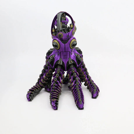 Purple 3D printed mechanical octopus fidget toy with articulated tentacles for sensory play