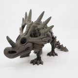 3D printed Styracosaurus dinosaur toy with detailed spikes, sensory stem educational figurine