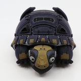 Purple and gold 3D printed sensory tortoise toy with articulated shell on white background
