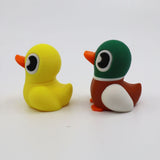 3D printed sensory duck fidget toys for kids, yellow and green-brown designs with big eyes