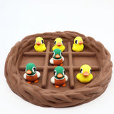 Colorful duck sensory toys in a 3D printed nest, perfect for fidgeting and sorting play
