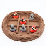 3D printed bird nest fidget toy with red and gray birds for sensory play and sorting