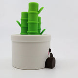 3D printed panda peeking from bamboo planter, sensory fidget toy for kids