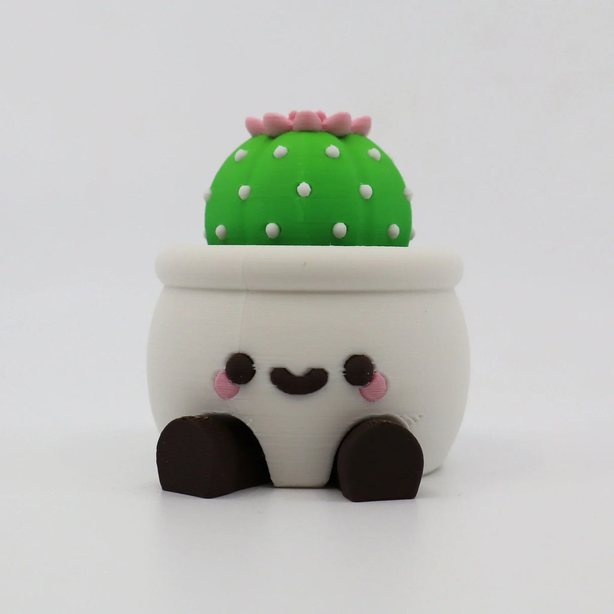 Adorable 3D printed cactus fidget toy in cute pot, sensory-friendly design for kids