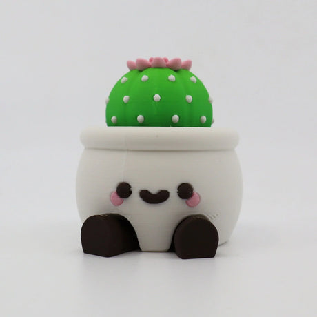 Adorable 3D printed cactus fidget toy in cute pot, sensory-friendly design for kids