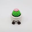 3D printed cactus fidget toy with pink flower in cute pot, sensory-friendly design for kids