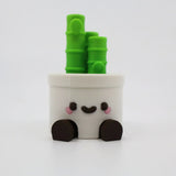 Cute 3D printed panda fidget toy with green bamboo, ideal for sensory play and education.