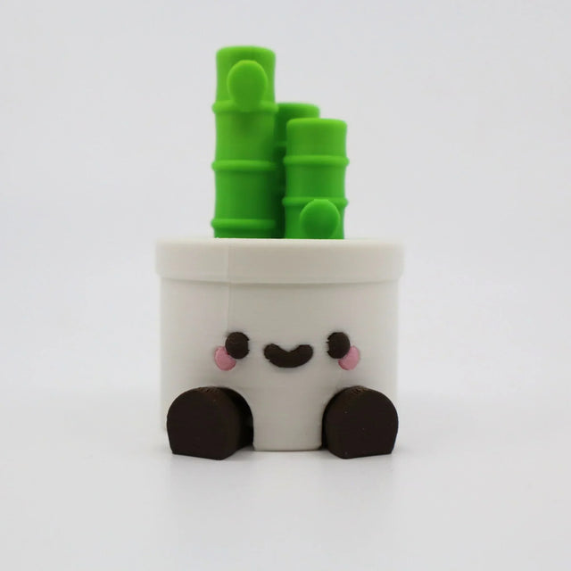 Cute 3D printed panda fidget toy with green bamboo, ideal for sensory play and education.