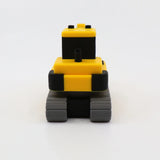 3D printed yellow and black sensory fidget toy with textured tracks for tactile play