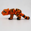3D printed orange and black striped tiger sensory toy for children on white background