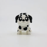 3D printed Dalmatian puppy fidget toy with black spots and big eyes for sensory play