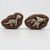 3D printed dinosaur skeleton sensory toys in brown rock design