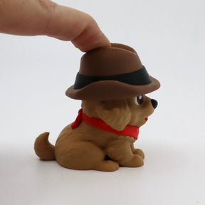 3D printed fidget dog toy with hat and scarf, sensory-friendly design for tactile play