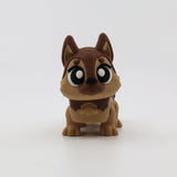 3D printed flexi dog toy with big eyes, sensory fidget for kids, brown and tan design