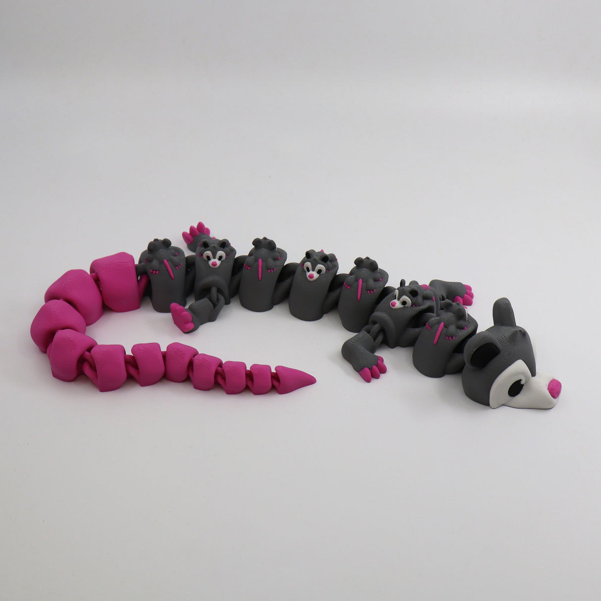 Opossum Dragon with 7 Babies on Her Back - Over 18" Long