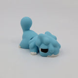 Blue 3D printed sensory toy resembling a playful animal on a plain white background.