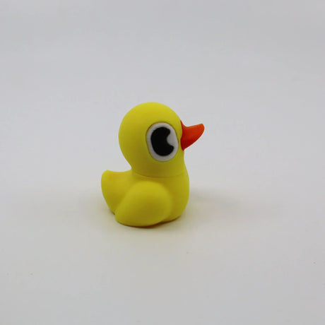 3D printed yellow duck fidget toy with orange beak, sensory-friendly design for kids
