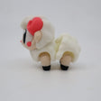 3D printed sensory toy sheep with textured white body, pink cheeks, and black hooves on white background